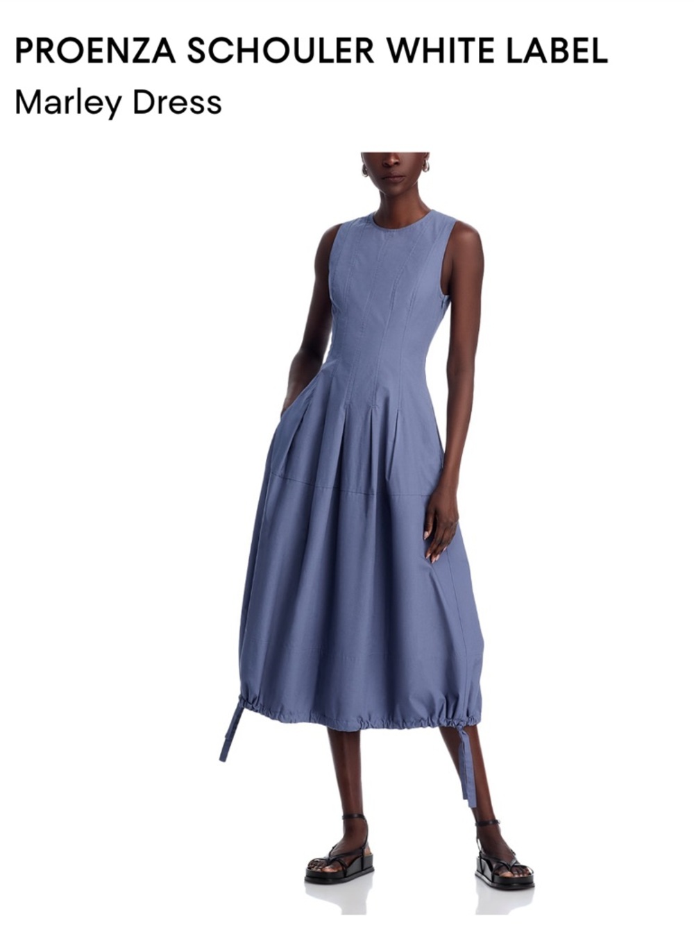 Proenza Schouler Blue Marley Sleeveless Midi Dress